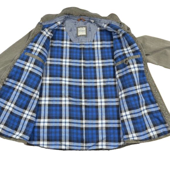 Tommy Bahama Gray Fishing Outdoors Plaid Lined Shirt Jacket Shacket (Size XL) - Picture 8 of 16